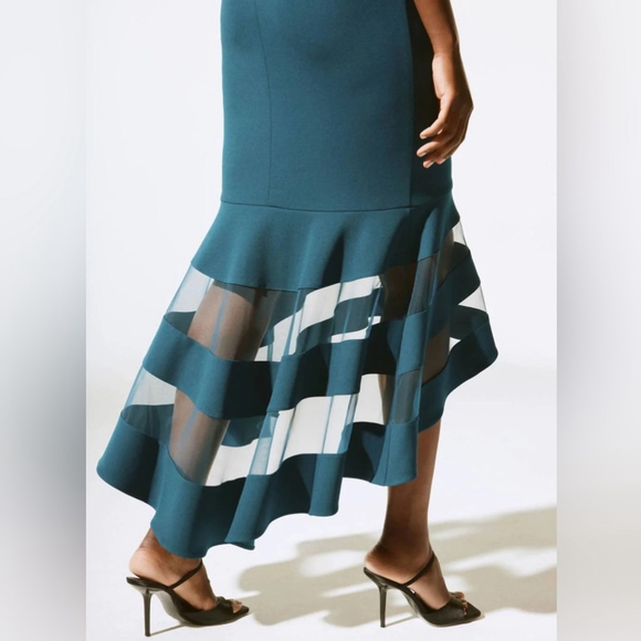 Joseph Ribkoff Mesh Mermaid Evening Dress, Twilight - Picture 4 of 9